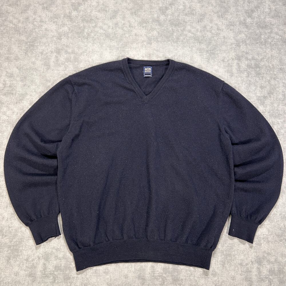 Vintage Boggi Milano 100% Virgin Wool V-Neck Sweater Made in Italy Navy Mens M